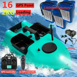 ElectricRC Boats Professional 3ホッパーGPS釣りベイト2kg 500mデュアルポジション16ポイントレバル7風力V18 D16B 230325