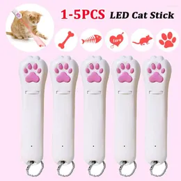고양이 장난감 LED 스틱 충전식 투영 다중 패턴 적외선 UV 보라색 가벼운 물린 방지 재미있는 애완 동물 훈련 용품