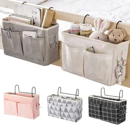 Storage Boxes Bins Bedside Storage Bag Bed Hanging Basket Holder Pockets Portable Baby Care Essentials Hanging Organizers Toy Holder Desk Organizer P230324