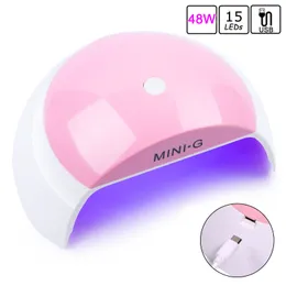 Lâmpada LED de secadores de unhas para manicure 30w mini secador UV curando todo o esmalte de gel com um cronômetro inteligente USB ferramenta de arte de luz solar 230325