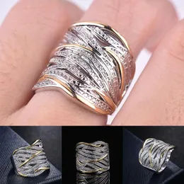 Кластерные кольца модное сапфировое обручальное кольцо Двухтонный 925 Серебряный циркон размер 6-10 Полный бриллиант Уайт-Эклястер