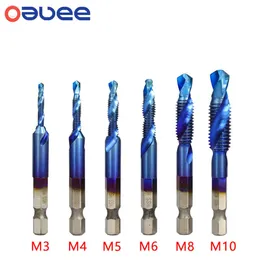 Neue Titan Überzogene Hex Schaft HSS Schraube Gewinde Metrischen Tap Bohrer Bits Maschine Verbindung M3 M4 M5 M6 M8 M10 hand ToolsHome reparatur werkzeuge