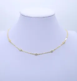 Chains 33 7cm Cz Charm Choker Necklace Gold Color Pendants For Women Chocker