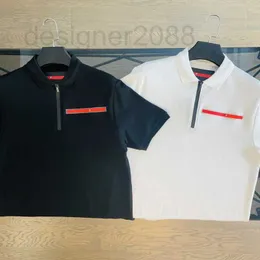 Herrpolos designer 2023 europeiska mens polos retro klassiska gatan tees varm importerad metall bomull mjuk och andas bokstav tryck tryck press lim sommar t skjortor bip2