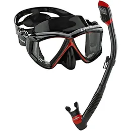 Kit snorkeling a secco con maschera panoramica Wide View Cressi per immersioni subacquee allo snorkeling | Pano 3 Supernova Dry progettato in Italia