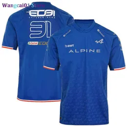 T-shirty męskie Nowa strona internetowa 2022 Driver T-shirt Alpine Team Esteban Ocon T-shirts Men Isure z krótkimi seves 0325h23