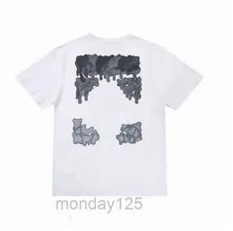 Newchao Marke Off Style Weiße Sommer-T-Shirts Rendering Graffiti Arrstyle Lovers Baumwolle Kurzarm-T-Shirt Backing Herrenhemd YzSS4I