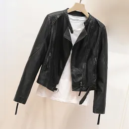 Women's Jackets Woman Leather Jacket Motorcycle Short Coat Spring Autumn Outwear 230324