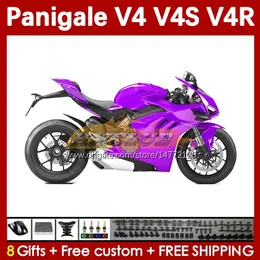 Owiewki motocyklowe dla Ducati Street Fighter Panigale V4S V4R V 4 V4 S R 18 19 20 Body 41no.65 V4-S V4-R 18-22 V-4S 2018 2019 2020 Forma Purple Stock Purple Stock Purple Stock