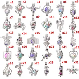600 Designs For You choose Pearl Cage Beads Cage Locket Pendant Aroma Essential Oil Diffuser Locket DIY Necklace Earrings Bracele4322402