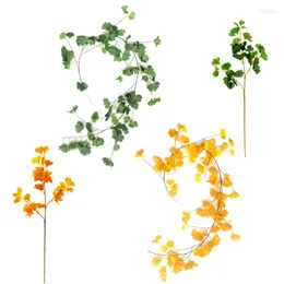 장식용 꽃 2 PCS Plante Artificielle Faux 가짜 식물 Ginkgo Leaf Ginkgo Leafy 축하 홈 장식 정글 파티 테이블 소품
