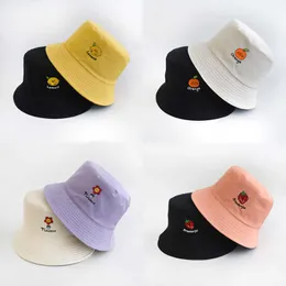 Chapéus largos de abrangência verão outono nova moda reversível padrão floral padrão balde dobrável chapéu de pescador para mulheres ao ar livre prevenir chapéu p230311