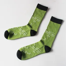 Herrstrumpor Men Europe Style Matematiska formel Sockkvinnor Män siffra knähög party Novelty Funny Halloween Business Compression