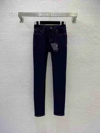 Women's Jeans designer Back Hip Triangle Contrast Printed Metal Logo Decorative High Stretch Slim Fit Skinny SJ1F