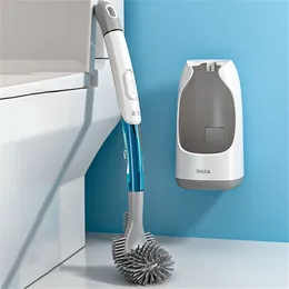 Toilet Brushes Holders Silicone Brush WC Accessories Borstel No Dead Corners Household Wash Cleaning Soft Bristle Artifact Bathroom Tocadores 230324
