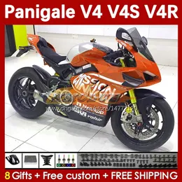 Ducati Street Fighter Panigale V4S를위한 주사 곰팡이 페어링 V4R V 4 V4 S R 2018 2019 2020 차체 41NO.94 V4-S V4-R V-4S 18 19 20 V-4R 18-22 오토바이 바디 어두운 오렌지