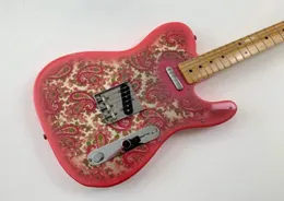 Tienda personalizada James Burton Signature Tele Vintage Pink Paisley Electric Guitar ELECTRO Dark Maple Neck Diftonboard Black Dot Inlay2363442