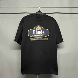 Мужские футболки Rhude Shirt Mens Designer Classic F1 T Graphic Tee Te-Script Script Ambroideed T-Custom-Fit Vintage Shortrszt