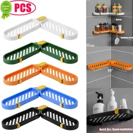 New Bathroom Wall Corner Shampoo Drying Rack Kitchen Spices Sundries Holder Shelf Multi-purpose Rotating Sponge Soap Organizer Stand