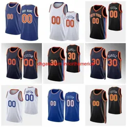 costurado RJ Barrett Jalen Brunson Julius Randle Jersey de basquete personalizada Obi Toppin Knick Evan Fournier Derrick Rose Immanuel Quickley Mitchell Robinson 2023 City