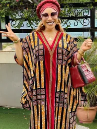 Etniska kläder afrikanska klänningar för kvinnor muslimsk v-ringning maxi femme mantel nigerianska traditionella kläder sommar mode abayas dubai boubou 230325