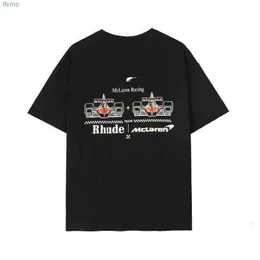 T-shirt da uomo Luxury Fashion Design t-shirt Rhude Co Formula F1 Racing T-shirt manica corta stampata nera S-xl8VV1