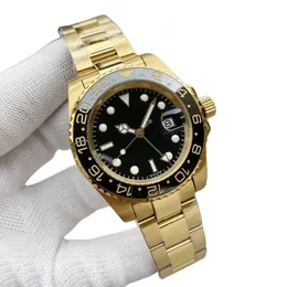 męskie zegarek designerski zegarki Wysokiej jakości Master GMT Echanical Automatyczne zegarek Mężczyzn Cerachrom Datejust Luxe Sapphire 904lstainless Stal Chromalight