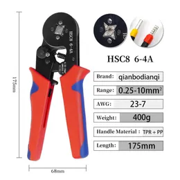 Tube Terminal Crimping Tools Ferrule-tång HSC8 6-4 0,25-10mm 23-7Awg 6-6 0,25-6mm elektrikerklämmor med trådtips