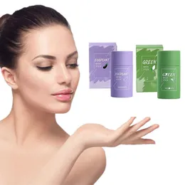 Skönhetsartiklar grönt te lera ansiktsmask stick - 40 g ta bort krympporer Blackhead Cleansing Oil Control Skin fuktgivande
