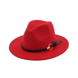 Мода Top Hats Элегантная модная сплошная шляпа Fedora Wid