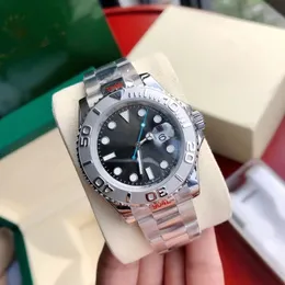 Z oryginalnym pudełkiem ulepszonym Zegarem Black Dial White Ceramic Bezel dwukolorowy Inkrustowany Nierdzewna stalowa stalowa solidna bransoletka Automatyczna automatyczna ruch