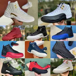 Jumpman ovo beyaz 12 erkek yüksek basketbol ayakkabıları 12s faydalar eziyet retro bükülme altın indigo grip oyun kraliyet fabrikası Üstat Taxi fiba gama playoff açık spor ayakkabı