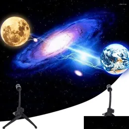 Night Lights Earth Moon Led Projection Light With Tripod Decor Desk Lamp Cute For Kids Bedroom Decoration Atmosphere Drop Delivery L Dhbz3