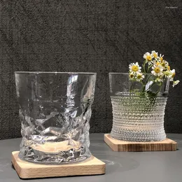Wine Glasses Transparent Embossed Glass Cup Glassware For Home Drinking Cold Brew Coffee Juice Mug Party Bar Cocktail Whiskey