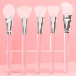 Makeup Brushes 1pcs White Clear Silicone Mask Brush Soft Head Facial Mud Mixing DIY Reusable Cosmetic Beauty Tool Skin CareMakeup Harr22
