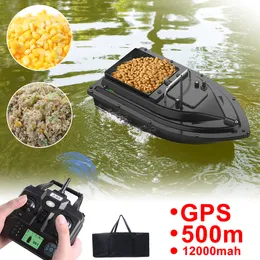 ElectricRc Boats GPS Balık Yem Bag Rasmed 12000mAh Büyük Konteyner Otomatik 500m Uzak Menzilli Gemi 230325