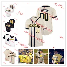 Baseball Michigan Baseball Jersey Brandon Mann Brandon Lawrence Avery Avery Goldensoph Custom costurou Joey Velazquez Ryan Zimmer Michigan Wolverines Jerseys