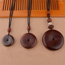 Naszyjniki wiszące zabytkowe ręcznie robione drewniane drewno nepal buddyjski okrągły okrągły pączek wisiorki naszyjniki