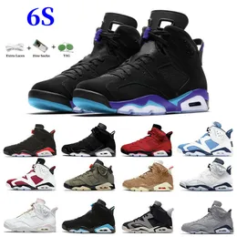 Jumpman 6 6S Mens 농구화 금속 실버 조지 타운 UNC 화이트 레드 오레오 민트 거품 전기 녹색 미드 나이트 영국 카키 카미인 적외선 남성