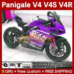 Spritzgussverkleidungen für DUCATI Street Fighter Panigale V4S V4R V 4 V4 S R 2018 2019 2020 Karosserie 41Nr. 91 V4-S V4-R V-4S 18 19 20 V-4R 18-22 Motorradkörper lila Lager