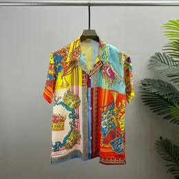 Camicie casual da uomo Camicia per utensili Stile giapponese Design a maniche corte Giacca abbinata ai colori Moda per camisa masculina 230325