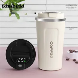 물병 380ml 510ml 커피 LED 온도 디스플레이 열 머그잔 절연 텀블러 Taza Termica Garrafa Copo 230324