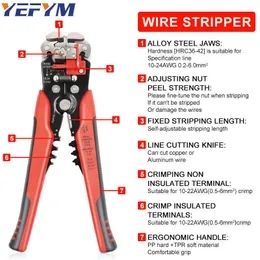 4 In1 Ferrule Crimping Tools Ställer in HSC8 6-6 Självjusterbar spärr Stripping Skärtång Ye-1R-kontakter Wire End Kit