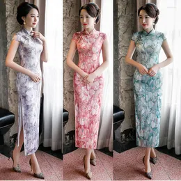 Abbigliamento etnico Sexy Abito piuttosto cinese Qipao Modern Evening Women Long Silk Cheongsam Party Vestidos 4XL
