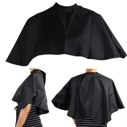 Cutting Cape Hair Dye Tools Short Square Black Waterproof Dressing Salon Barber Cloth Wrap Dressing 230325