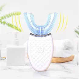 Nyaste vattentät 360-graders ultraljud Automatisk elektrisk tandborste USB-laddning U-formade vita tänder Oral vård rengöring Tandborste med detaljhandelslådan