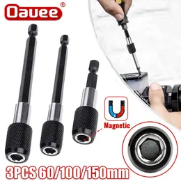 Oauee 1/4 Inch Hex Shank Quick Release Electric Drill Magnetic Screwdriver Bit Adjustable Extension Holder Bar Power Tools
