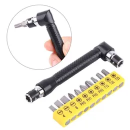 L-Shaped Double Head Screwdriver Utility Mini Socket Wrench 1/4" 6.35mm Bits Key Tool And Bit Drill Set