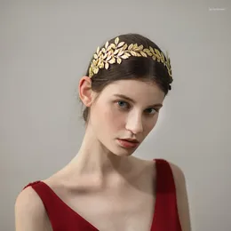 Copricapo O402 Accessori per cerchi per capelli alla moda per feste di nozze Corona coreana Tiara nuziale fatta a mano in foglia d'oro