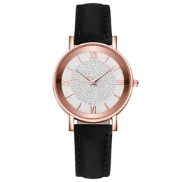 HBP Women Lristal Wristwatches Black Leather Strap Slim Dial Quartz Movement Business Watch Watcher Watches Watches